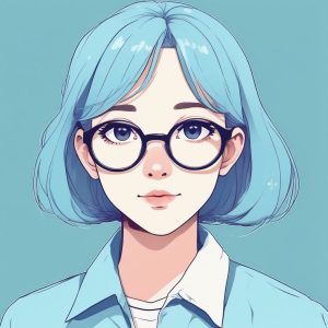 🤓文艺少女头像Get! 极简可爱风，戴大边框眼镜也超甜！