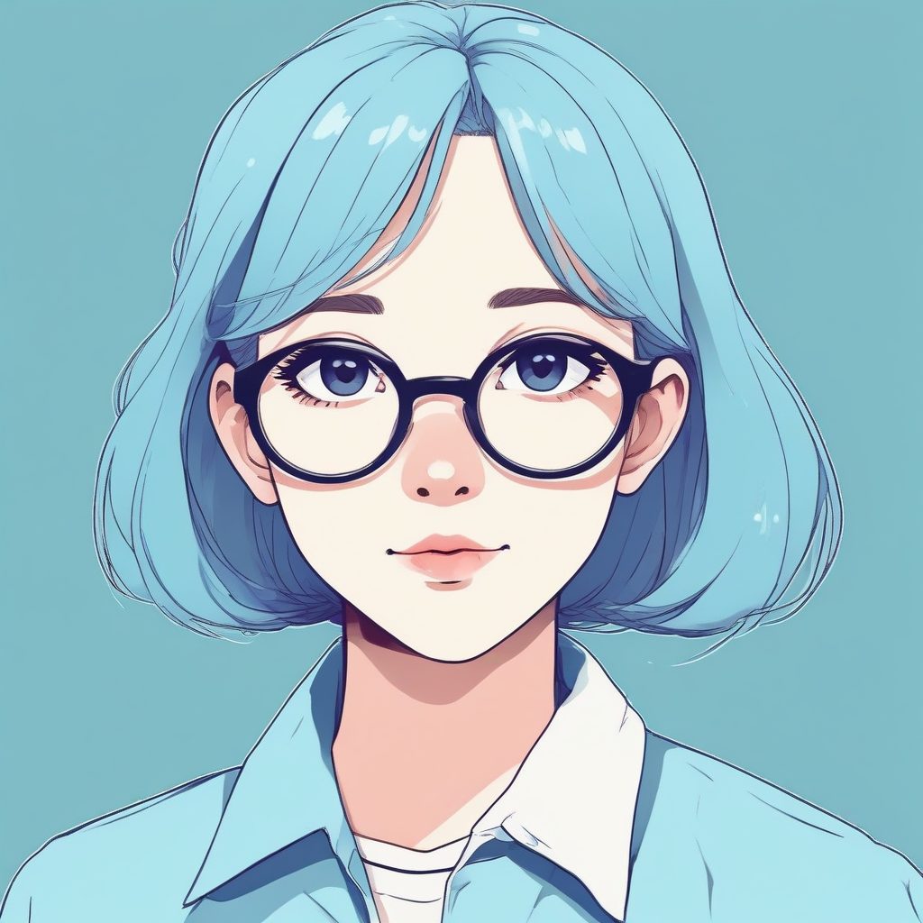 🤓文艺少女头像Get! 极简可爱风，戴大边框眼镜也超甜！