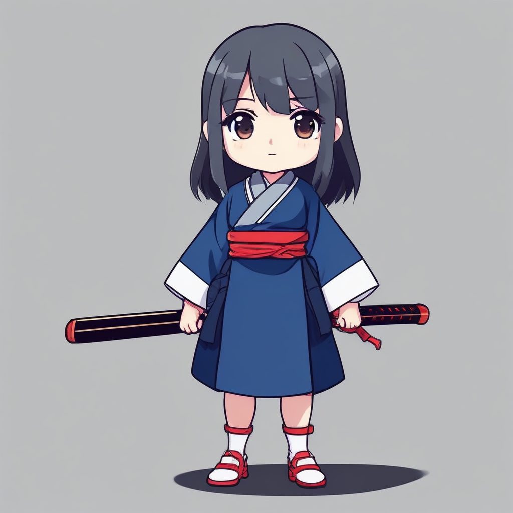 🥋武道馆学姐Q版卡 | 剑道主题插画，线条挑战训练！