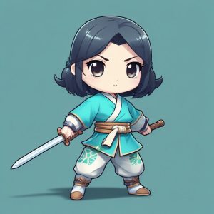 🥋武术少女Q版：国风武侠，超酷全身站姿！