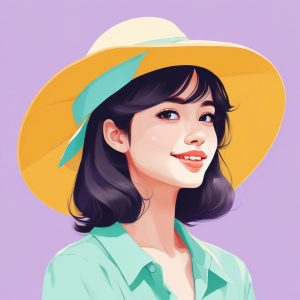 👒 夏日温柔：戴着太阳帽的甜美少女极简肖像！