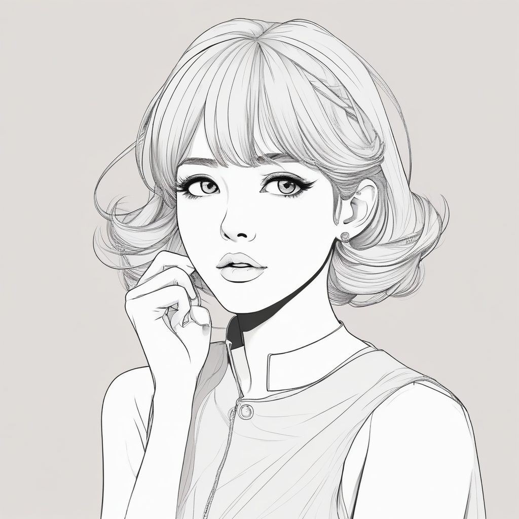 🖍️线条美学：侧脸日系插画，极简风格的轮廓力量