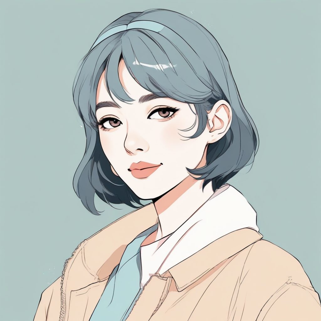 ✨线条美学！极简日系线条插画，时尚动漫少女头像分享！