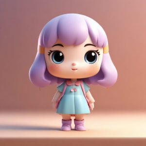 💖线条圆润简单的Q版豆豆眼小家伙 | 3D盲盒手办全身像C4D提示词合集