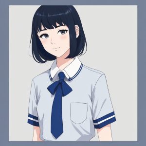 📚校园清冷感！超A短发制服少女，极简风也飒爆了！