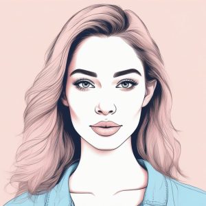 💕小众高级！粉蓝系时尚女孩线稿手绘插画，治愈又时髦！