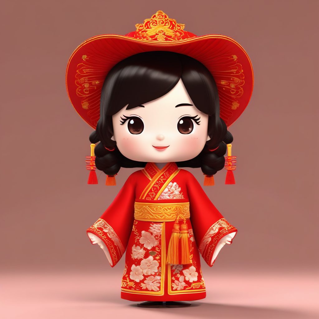 🎉新年喜庆Q版娃娃：红色祥云迎好运！