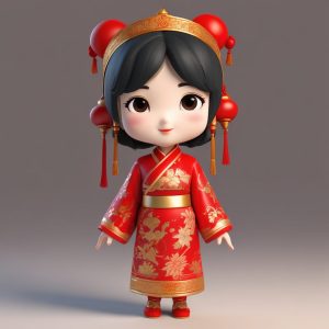 🏮 新年限定！红彤彤Q版喜庆少女提示词 | 旺年头像生成