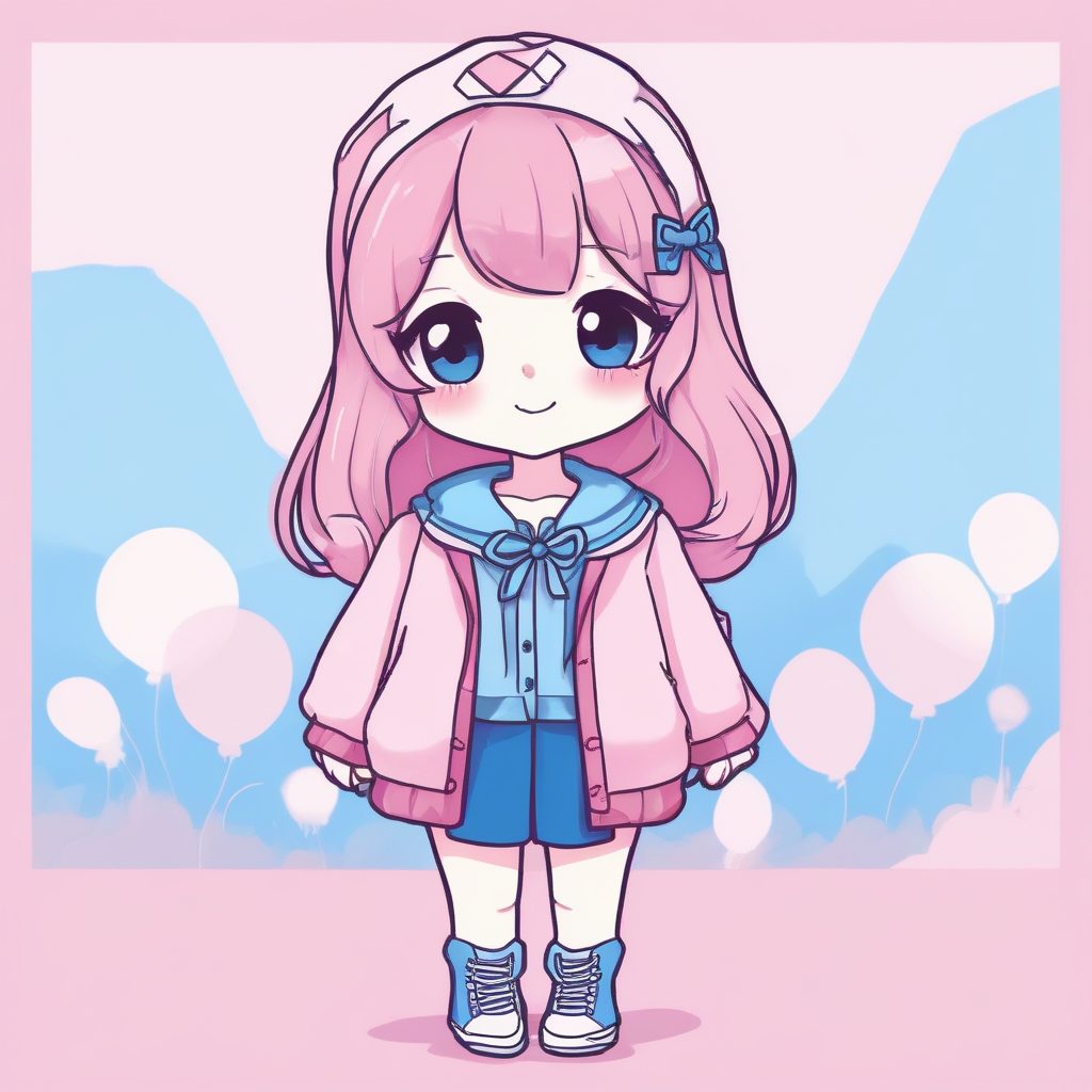 💡新手友好！一键生成：日系可爱风全身立绘插画模板