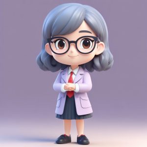 🎓学霸头像get！Q版女教师盲盒Prompt！知性优雅的极简风！📚