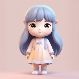 💖眼角挂着泪珠的Q版极简emo心情 | 3D粘土风全身像 AI绘画提示词🔥