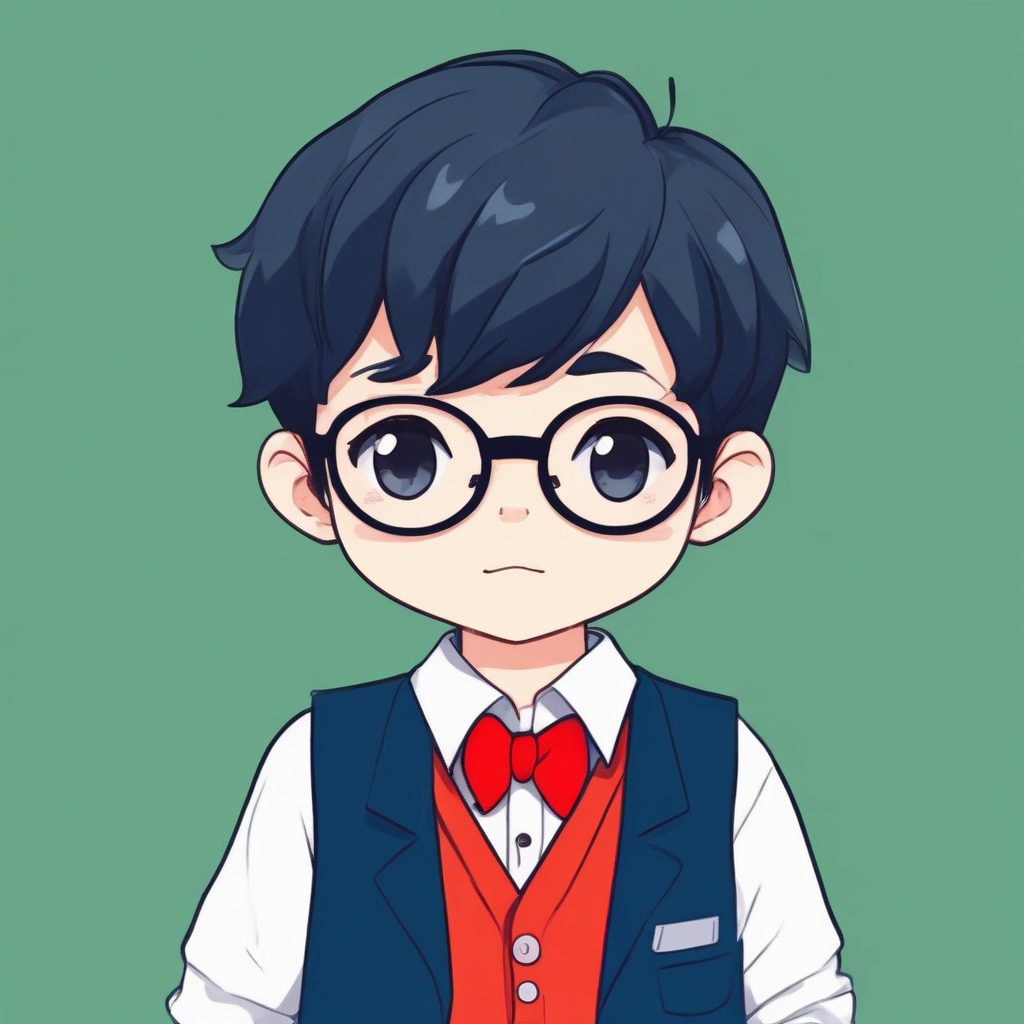 🤓眼镜少年！极简风Q版男孩，知识分子可爱立绘！