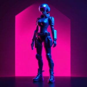 👾夜之城限定！3D赛博朋克Q版少女，超酷未来感头像！