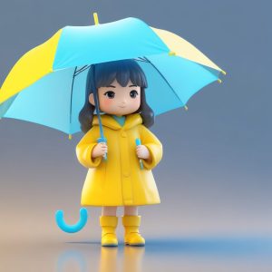🌧️雨季温柔Q版：透明雨衣与小雨伞，日系清新感！
