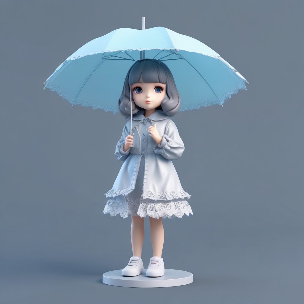 🌧️雨巷撑伞Q版：透明雨衣与蕾丝伞，情绪氛围感！