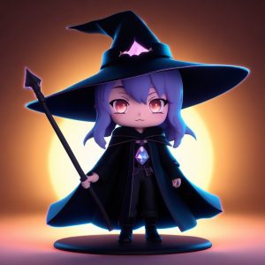 🔮月夜小魔女驾到！Q版魔法少女3D盲盒生成，酷炫女孩看过来！