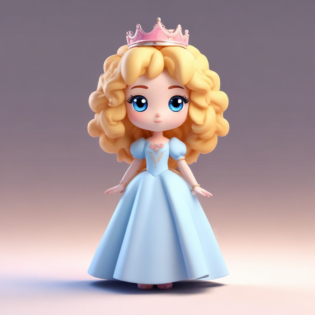 👑在逃公主Q版立绘！迪士尼风泡泡袖礼服,委屈表情太惹人爱！