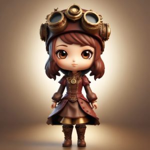 ⚙️ 蒸汽朋克幻想!复古Q版萝莉盲盒提示词 | 细节狂魔必入