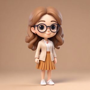 👩‍🏫 知性魅力！温柔系Q版女教师头像提示词分享 | 3D渲染