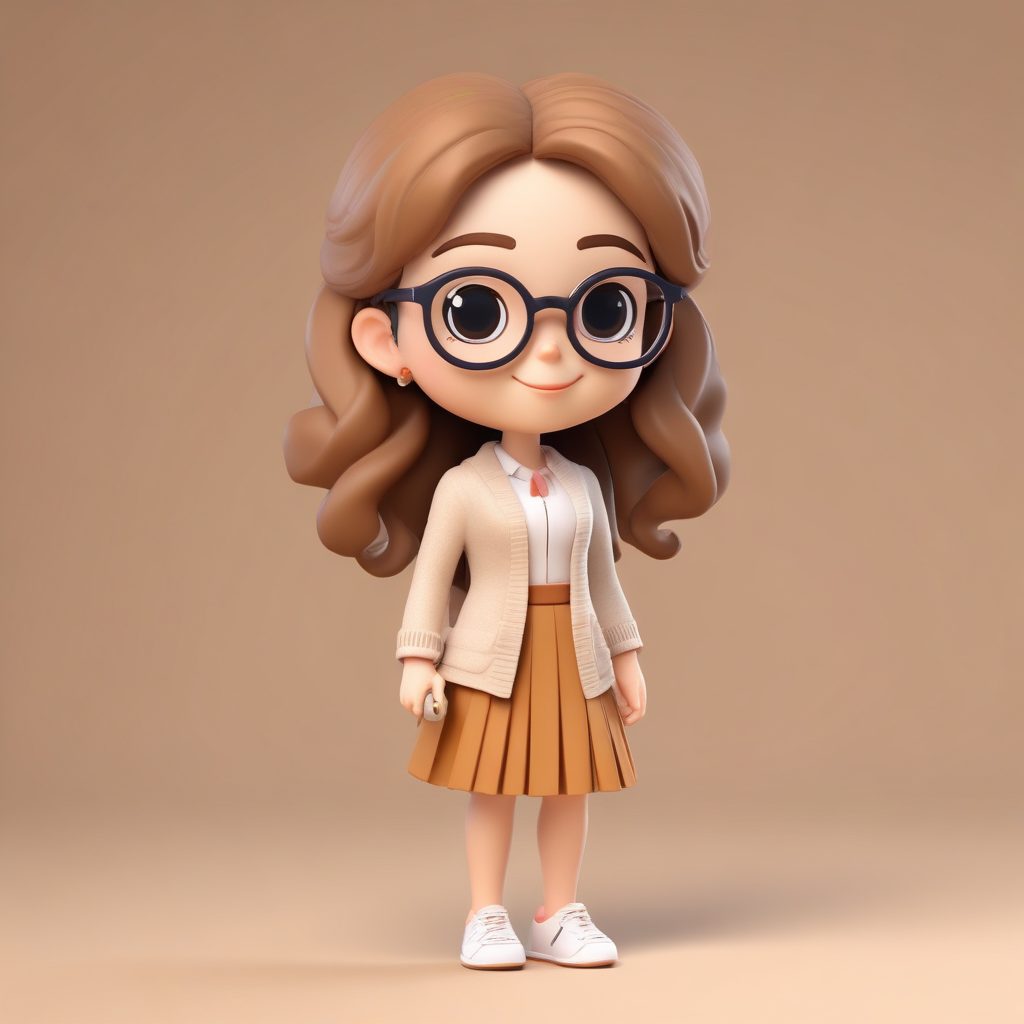 👩‍🏫 知性魅力！温柔系Q版女教师头像提示词分享 | 3D渲染