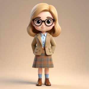 👩‍🏫知性温柔风！Q版女教师盲盒,高细节3D渲染模板！