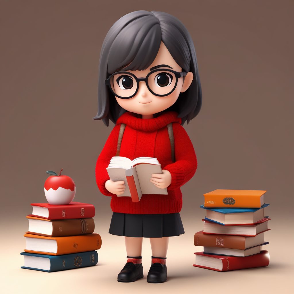 📚知性温柔系Q版：戴眼镜的女教师，职场人设头像必备！👓