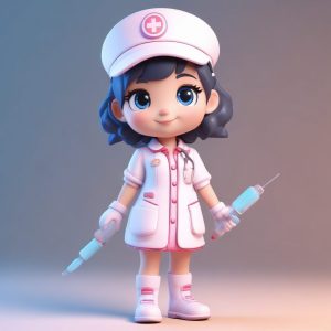 👩‍⚕️职业系列：治愈系Q版护士小姐姐，纯净背景头像生成！