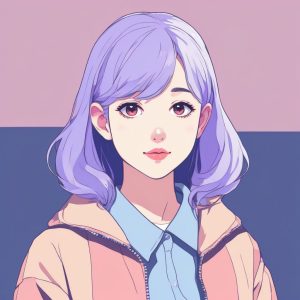 治愈系🍬！AI画出温柔到心碎的极简马卡龙少女肖像🎨（流量密码：极简+治愈）