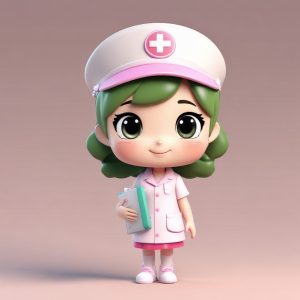 💉治愈系护士Q版｜纯净粉色制服，温暖笑容插画！