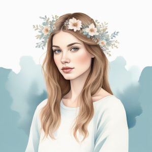 💧治愈系水彩晕染风：清新淡雅少女头像，自带滤镜美感！