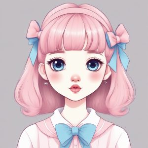 🎀治愈系头像生成！极简软萌风手绘插画，粉蓝系少女心爆棚！