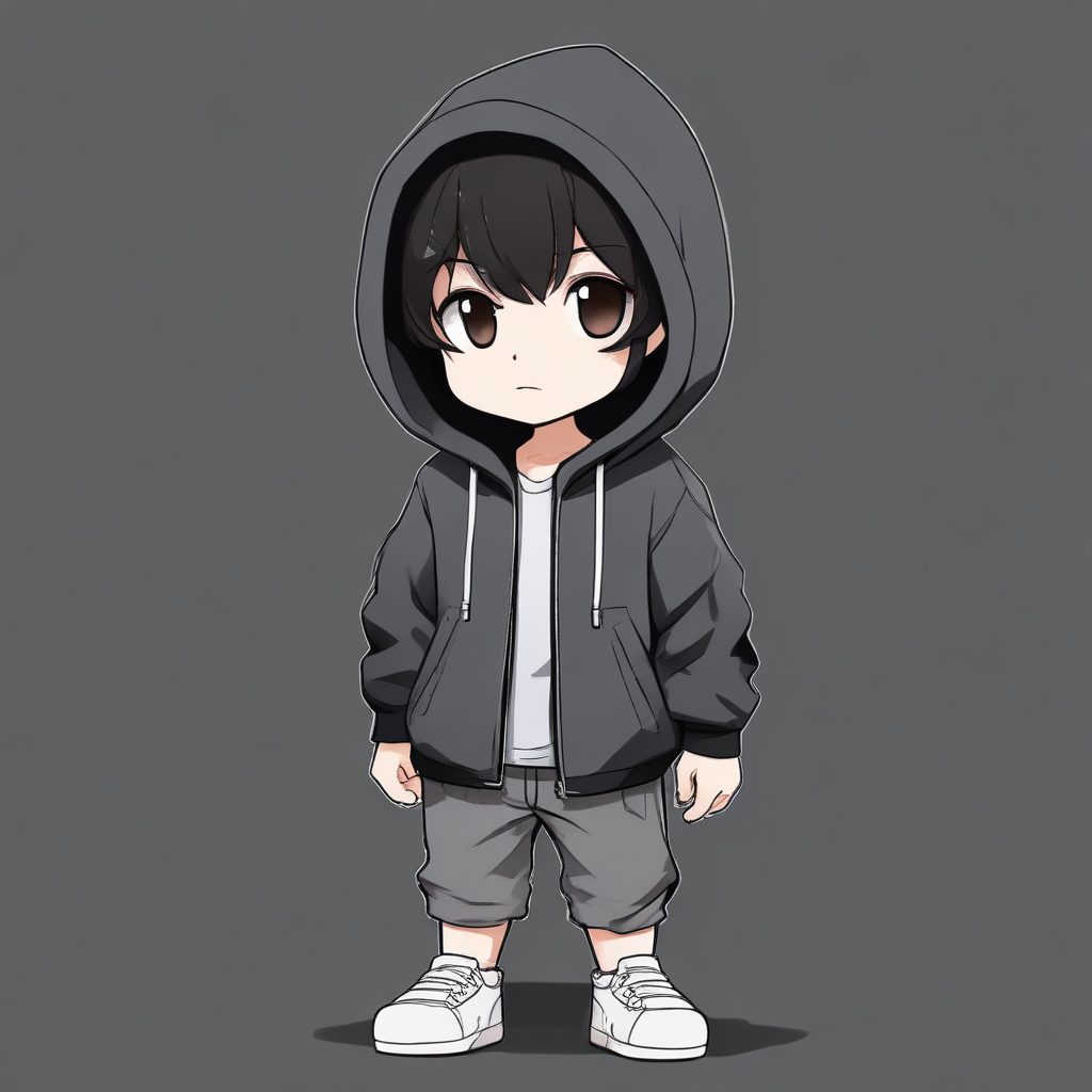 🖤中性帅气风！酷飒Q版连帽衫角色，高级感头像生成器！