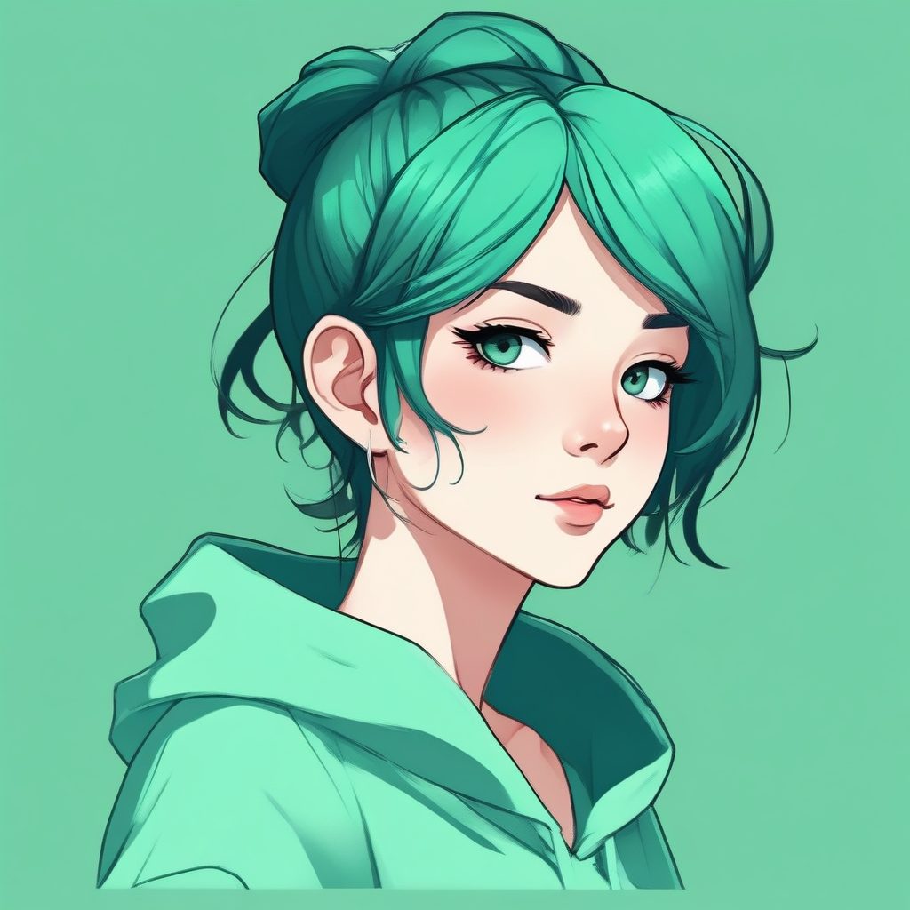 🧤薄荷曼波女孩!日系线条插画极简风