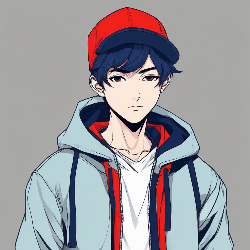 🛹潮酷男孩！红蓝撞色极简动漫肖像，时尚感拿捏了