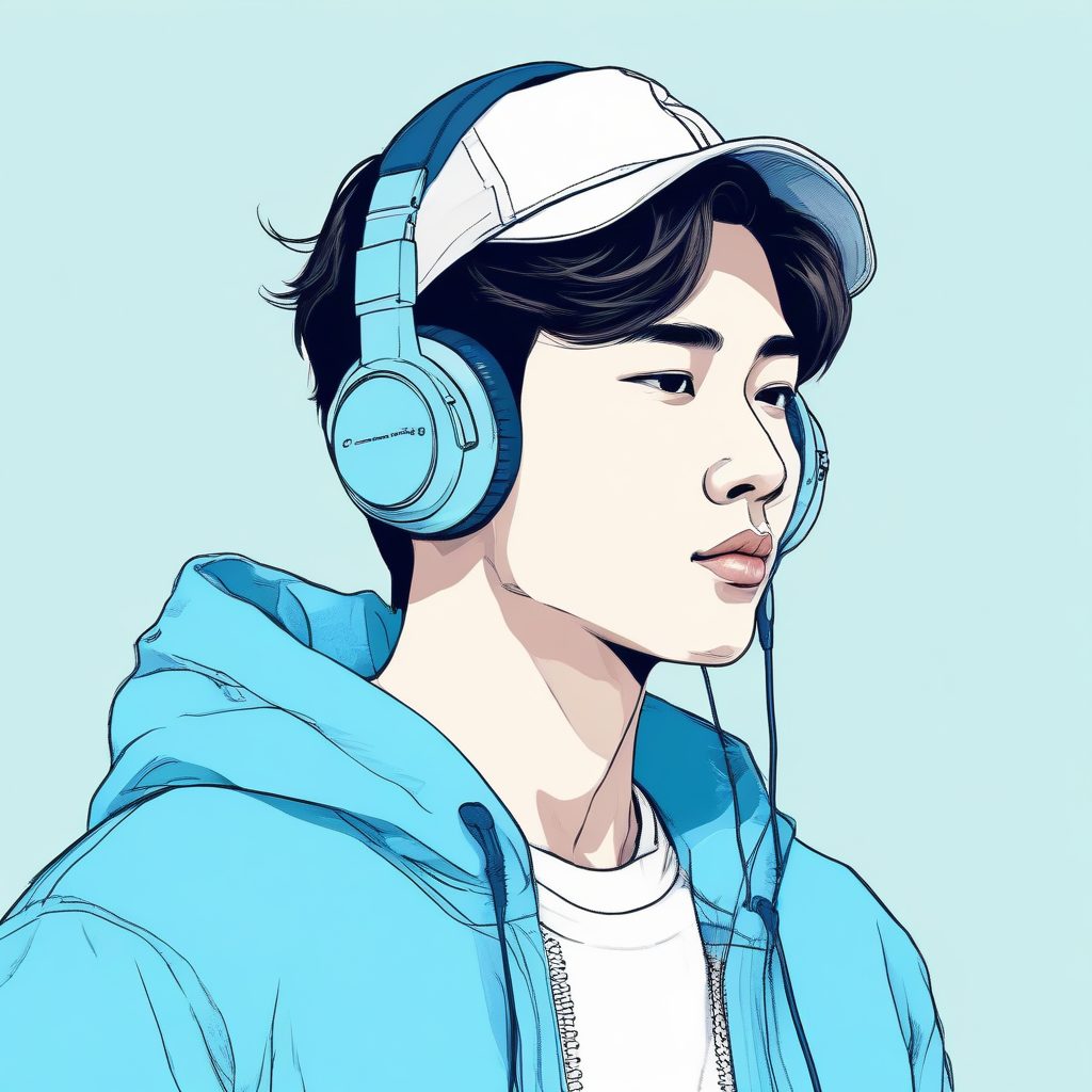 潮流少年感🎧戴耳机的韩系Hoodie男生