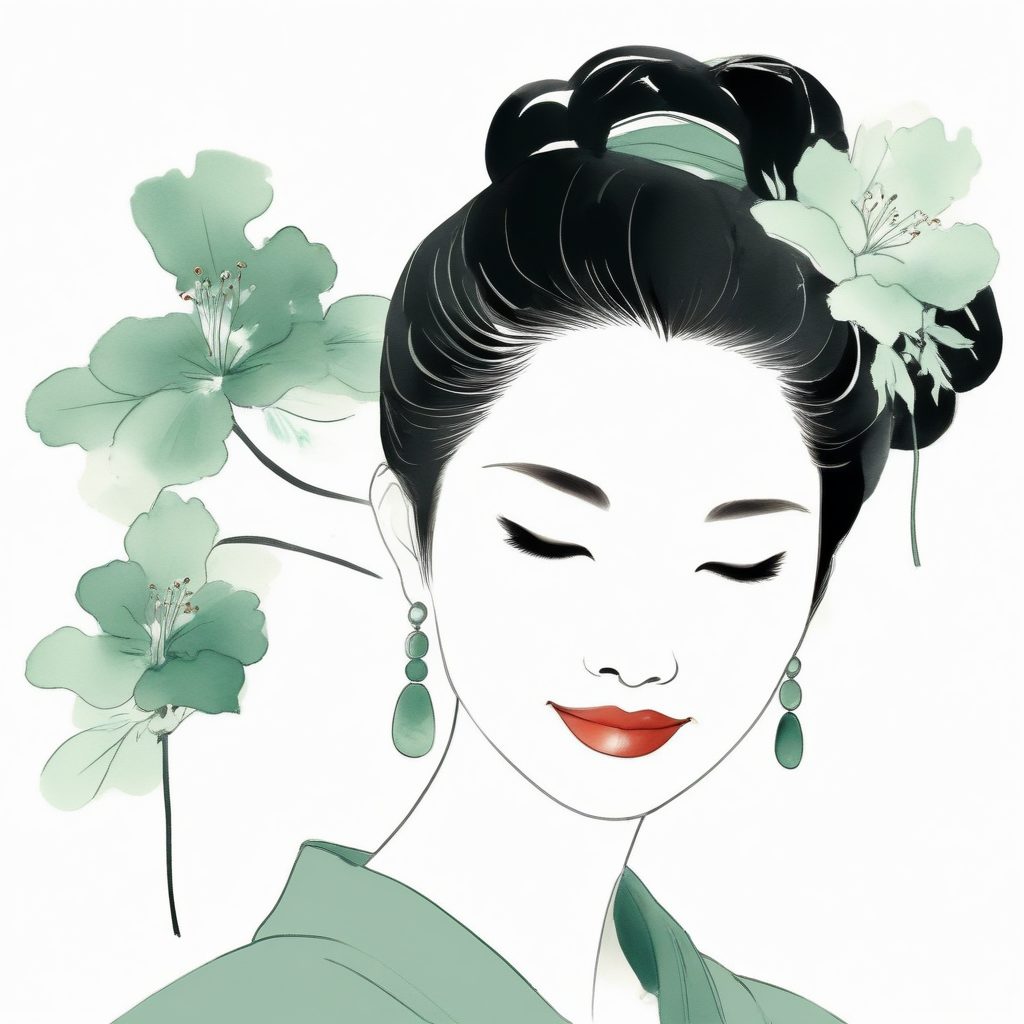 🌿翠玉凝香：新中式少女头像，那一低头的温柔