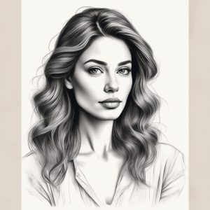 🎥 电影感素描：极简铅笔质感时尚女郎