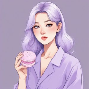 💜 丁香紫色调：优雅温柔极简动漫肖像