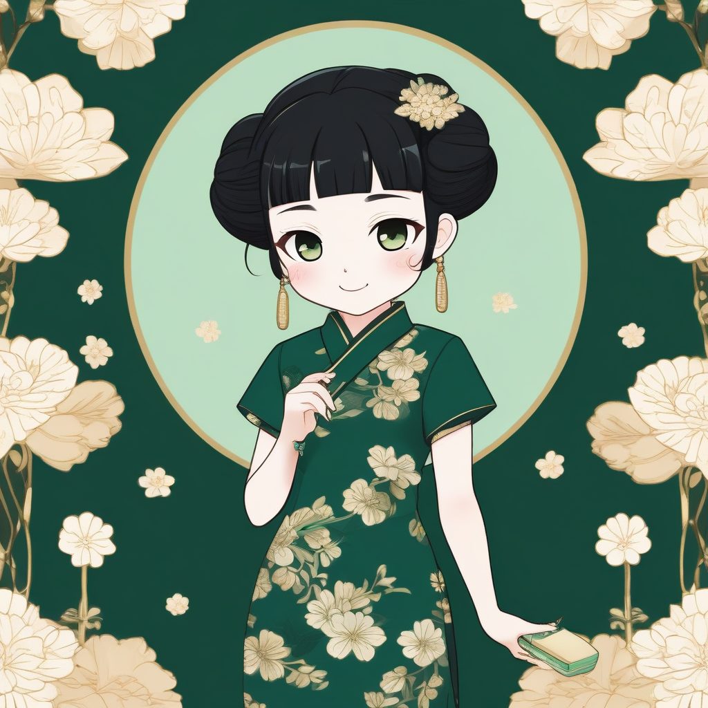 🪭 东方韵味: 复古旗袍 Q 版少女头像