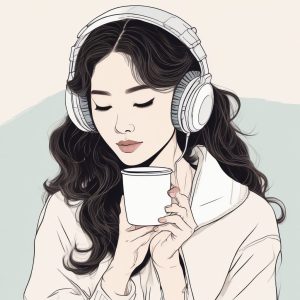☕️冬日午后慵懒风：韩系休闲穿搭手绘头像