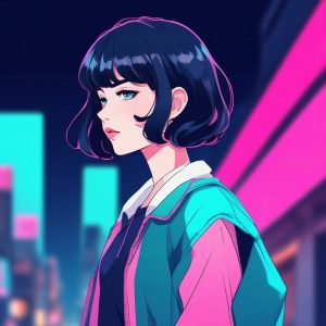 🌃 都市霓虹复古动漫头像：这种赛璐璐光效真的太绝了