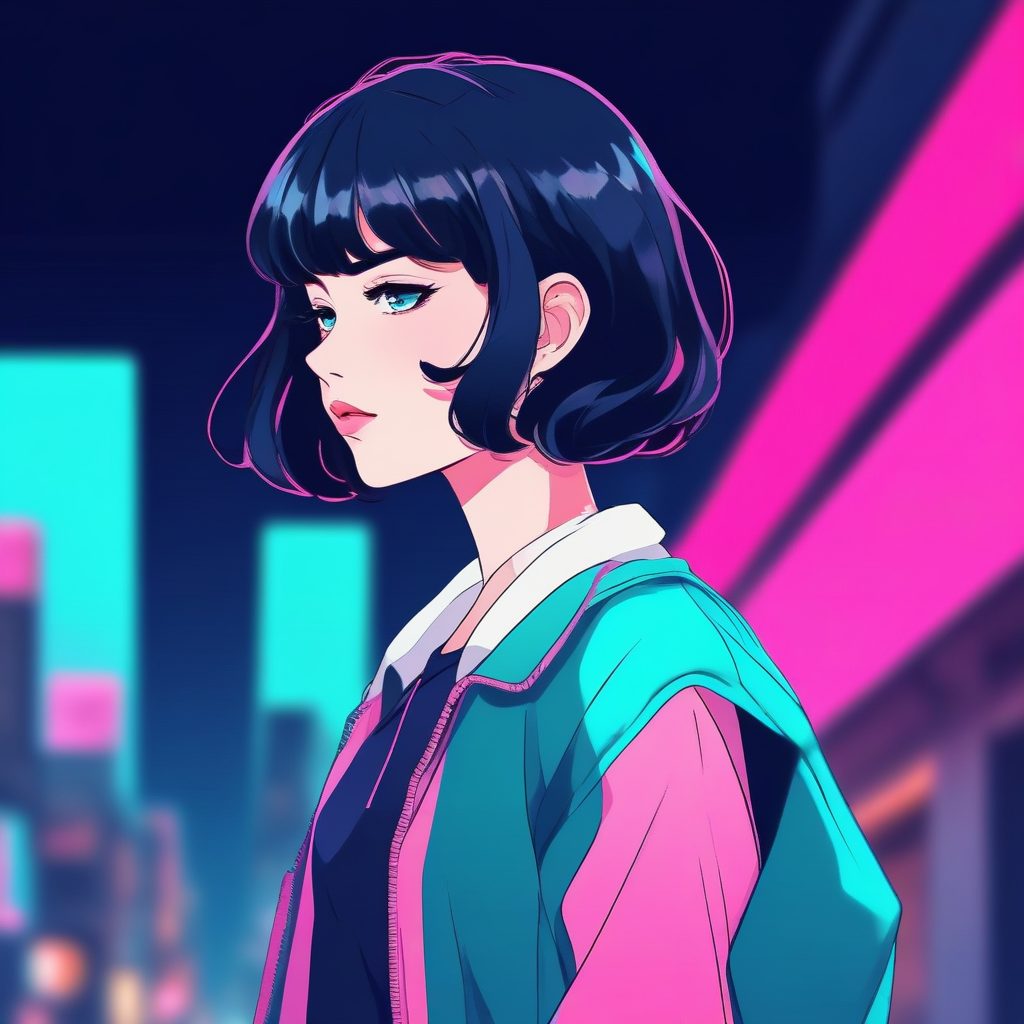 🌃 都市霓虹复古动漫头像：这种赛璐璐光效真的太绝了