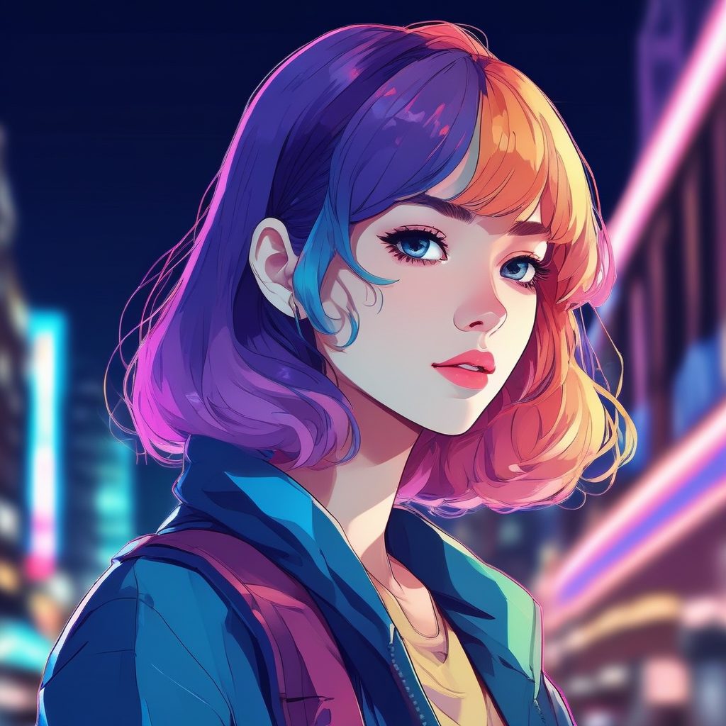 🌃都市霓虹幻影：复古感十足的极简肖像