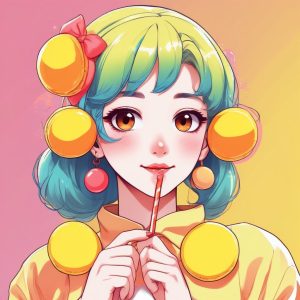 🍭多巴胺女孩！高对比度的极简动漫肖像