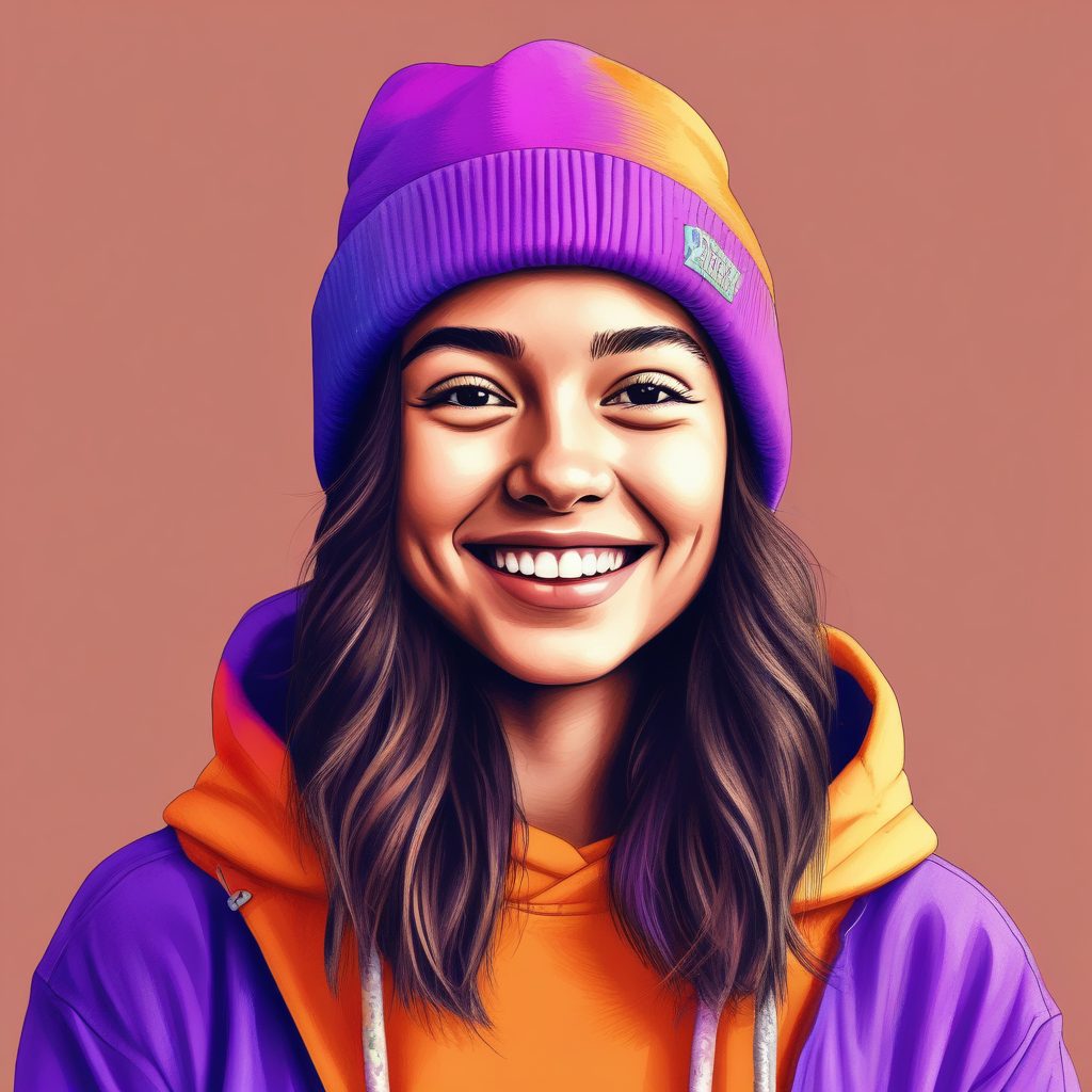 🍭多巴胺女孩: 极简扁平风亮色插画头像