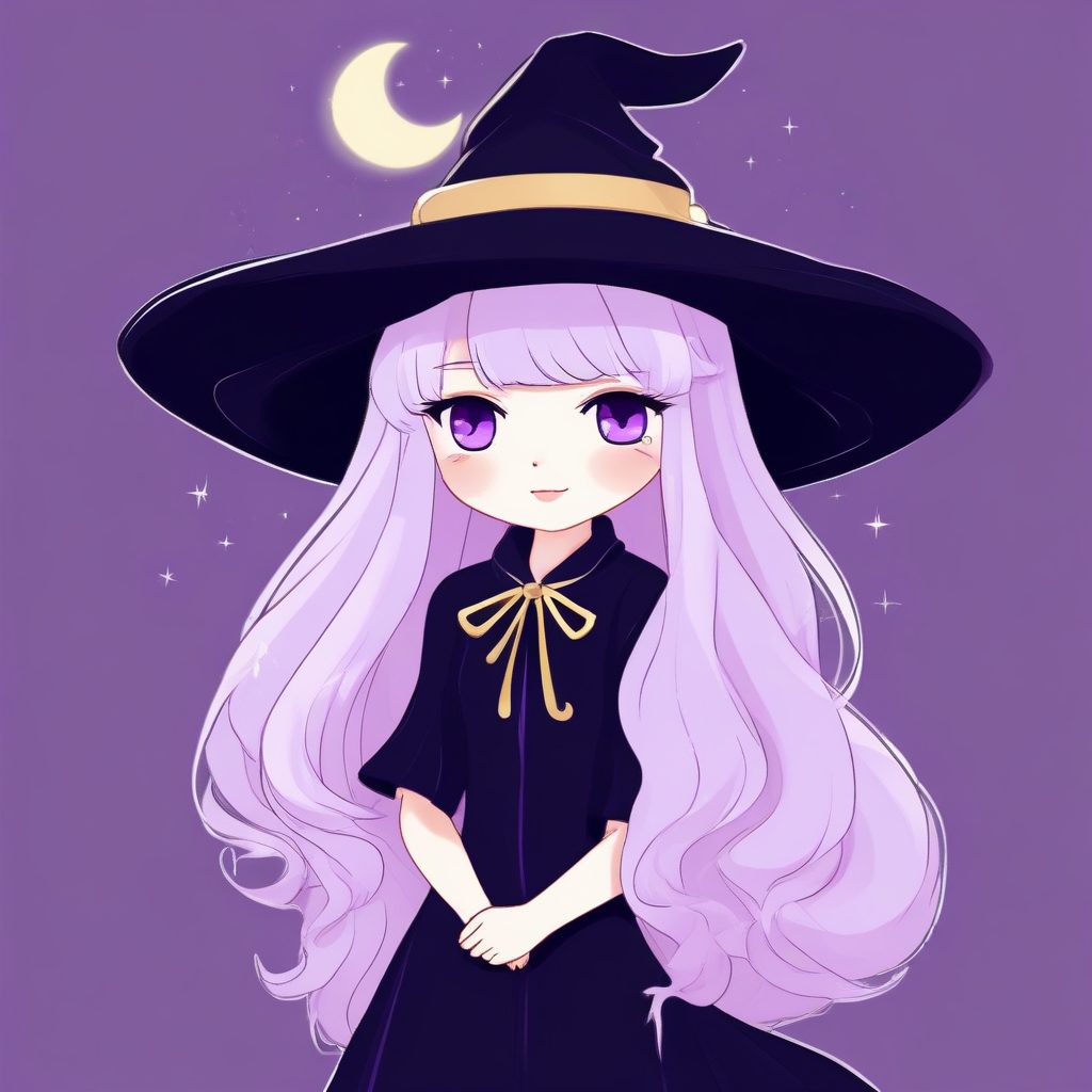 🌙 二次元极简小魔女：粉紫色系的梦幻头像