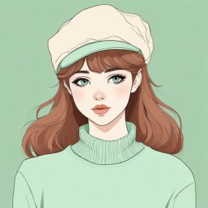 👒法式浪漫!戴贝雷帽的极简时尚动漫少女
