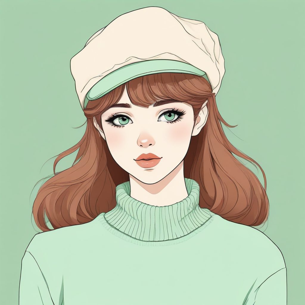 👒法式浪漫！戴贝雷帽的极简时尚动漫少女