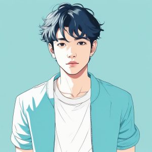 ☁ 干净清爽：天蓝色调极简男生头像