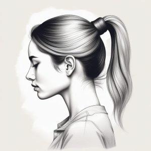 📐 极简铅笔素描：侧颜女神，线条的极致美学